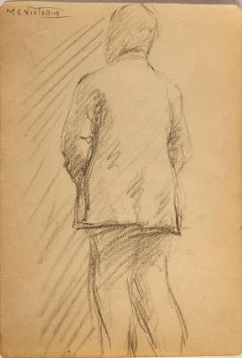 Estudio masculino. Hombre de espaldas con traje