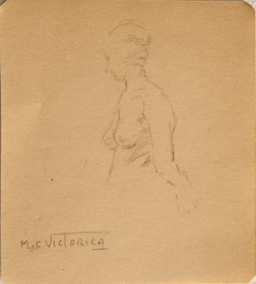 Estudio de retrato femenino de perfil
